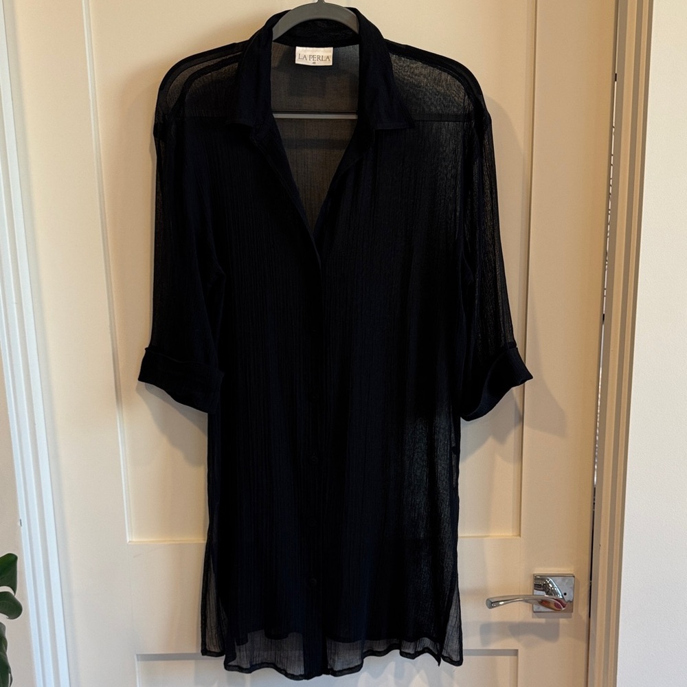 La Perla Black Sheer Swim Coverup or Long Top